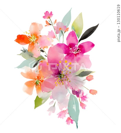 Watercolor floral design perfect for wedding invitations, greeting cards and other creative designs. Watercolor floral design perfect for wedding invitations, greeting cards and other creative designs. 130110619