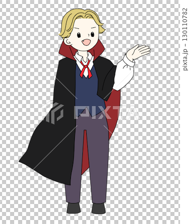 Boy character in Dracula costume (Halloween / transparent background / color) Boy character in Dracula costume (Halloween / transparent background / color) 130110782