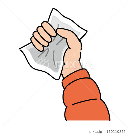 使い捨てカイロを握る手のイラスト 130110853