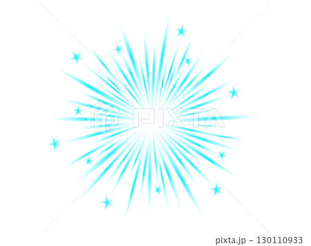 Comic blurred color lines with motion stars with radial focus for high energy effects. Graphic high speed explosion. Comic high speed beam, design for manga and anime graphics. Vector. 130110933