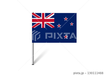 New Zealand flag - map pin flag representing a country cultural identity and heritage. The essence of national pride and unity. Map pin flag stuck in a white background New Zealand flag - map pin flag representing a country cultural identity and heritage. The essence of national pride and unity. Map pin flag stuck in a white background 130111488