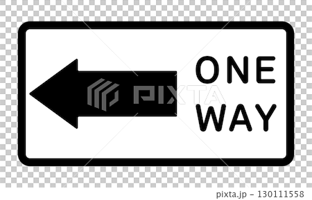 一方通行を示す道路標識イラスト 130111558