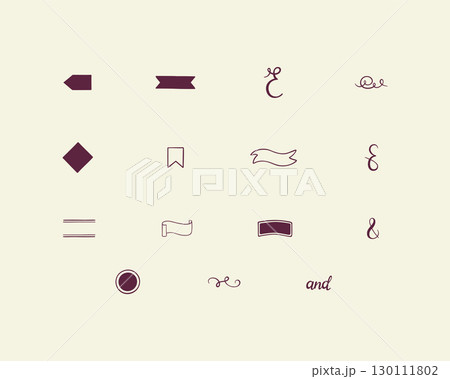 Simple hand-drawn dividers, ribbons, and decorative elements set Simple hand-drawn dividers, ribbons, and decorative elements set 130111802