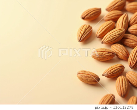 Minimalist Close-up Almond Seed Nutrient Healthy Food Ingredient Still Life 130112279