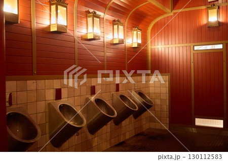 This modern mens restroom features unique design elements for enhanced appeal and functionality 130112583