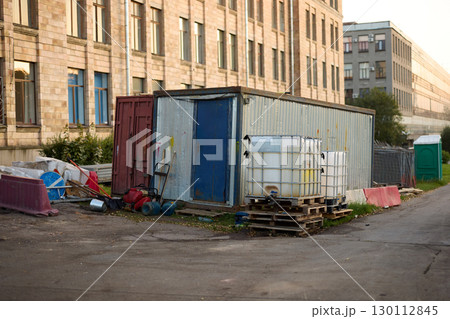 Urban Storage Containers Found in an Expansive Industrial Area Amid Modern Infrastructure 130112845