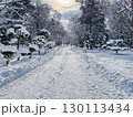 雪の積もった公園 130113434