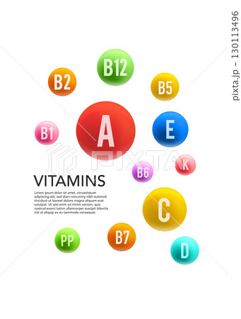 Multi Vitamin complex icons stock illustration 130113496
