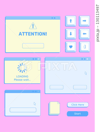 Retro vaporwave vector set stock illustration 130113497