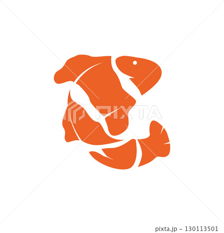 clown fish logo design with minimalist concept ocean aquarium fish nemo ornamental templet icon illustration symbol 130113501