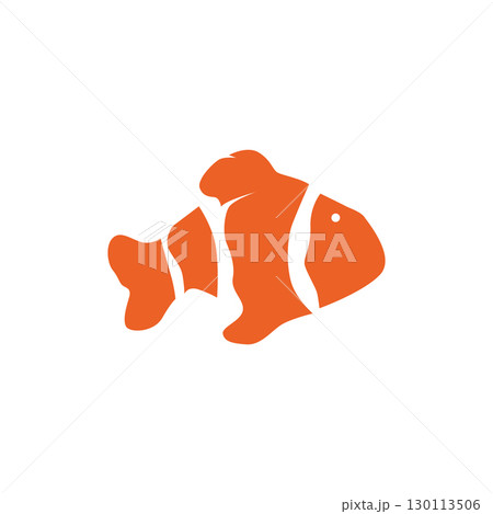 clown fish logo design with minimalist concept ocean aquarium fish nemo ornamental templet icon illustration symbol 130113506