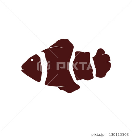 clown fish logo design with minimalist concept ocean aquarium fish nemo ornamental templet icon illustration symbol 130113508