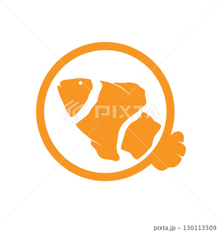 clown fish logo design with minimalist concept ocean aquarium fish nemo ornamental templet icon illustration symbol 130113509