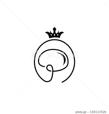 letter p logo concept simple modern design initial alphabet logo as a symbol of a business product brand illustration of a letter template with a line concept 130113526