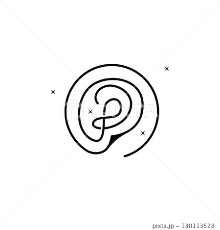 letter p logo concept simple modern design initial alphabet logo as a symbol of a business product brand illustration of a letter template with a line concept 130113528