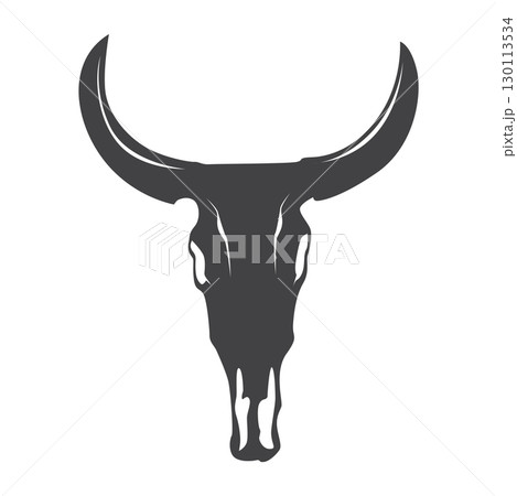 vintage retro design concept with longhorn logo illustration horn symbol from old ranch concept template in west texas 130113534