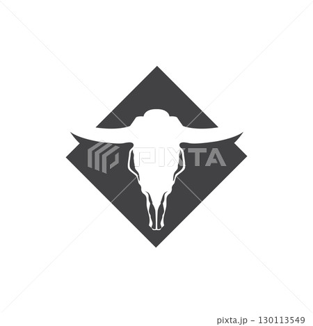 vintage retro design concept with longhorn logo illustration horn symbol from old ranch concept template in west texas 130113549