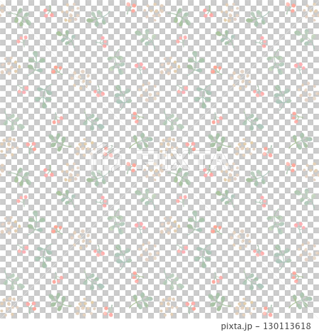 手描き風・植物のシームレスパターン 130113618