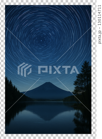 星跡午夜星空與山脈背景 130114711