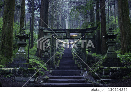 神秘的な雰囲気のある上色見熊野座神社 (熊本県高森町) 神秘的な雰囲気のある上色見熊野座神社 (熊本県高森町) 130114853