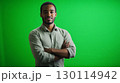 The green backdrop adds a fresh positive feel to the image 130114942