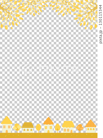 Simple autumn townscape illustration 130115344