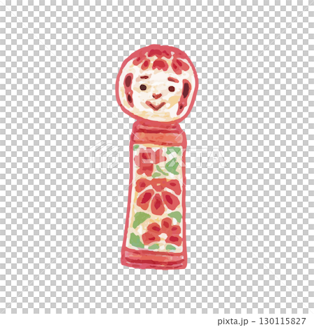 東北のかわいいイラストこけし(宮城県) 130115827