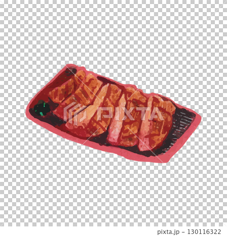 東北のかわいいイラスト牛タン(宮城県) 130116322