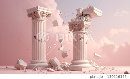 Column illustration vector design of ancient Roman Greek marble temple architecture 130116325