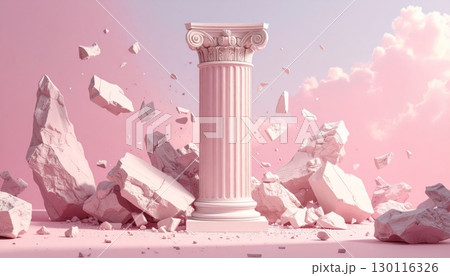 Column illustration vector design of ancient Roman Greek marble temple architecture Column illustration vector design of ancient Roman Greek marble temple architecture 130116326