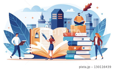 A premium book publishing service concept offering high-end publishing services, personalized editorial support, and bespoke book design solutions, creating exceptional quality books and providing pe 130116439