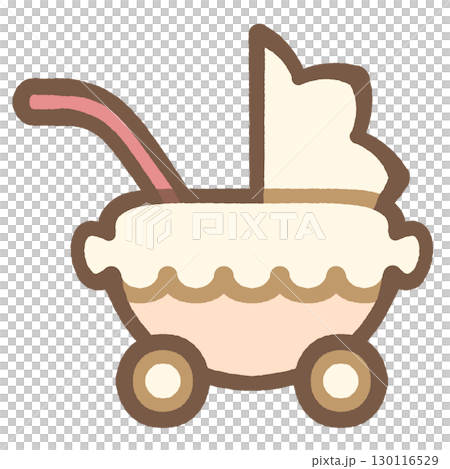 可愛的嬰兒車圖示插圖素材 可愛的嬰兒車圖示插圖素材 130116529