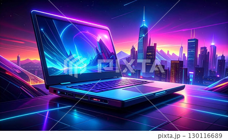Digital blue globe with glowing global network illustration 130116689