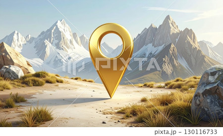 High alpine panorama of snow-capped mountains and a winding river through a valley High alpine panorama of snow-capped mountains and a winding river through a valley 130116733