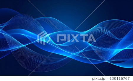 Abstract digital art with blue light waves and fractal textures creating a flowing pattern on a dark background Abstract digital art with blue light waves and fractal textures creating a flowing pattern on a dark background 130116767