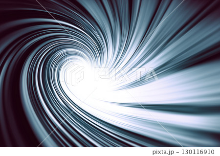 時空を超える光の渦とワームホール　未来を感じさせるスパイラルトンネル 130116910