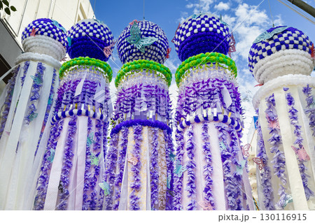 仙台七夕まつり　仙台七夕の七夕飾り 130116915