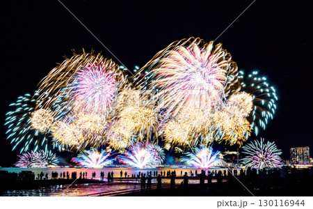 Fireworks in Tamsui,New Taipei City,Taiwan. 130116944