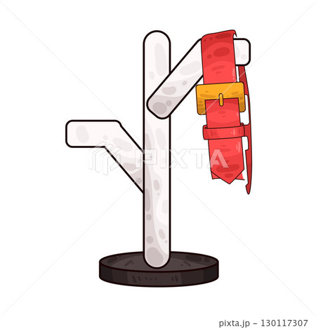 illustration of belt on standing rack 130117307