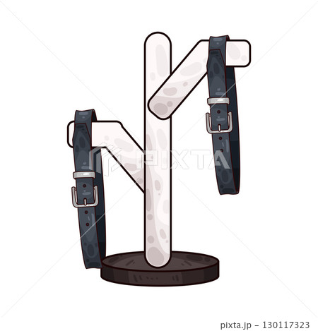 illustration of belt on standing rack 130117323