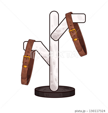 illustration of belt on standing rack illustration of belt on standing rack 130117324