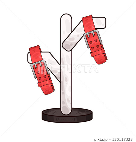 illustration of belt on standing rack illustration of belt on standing rack 130117325