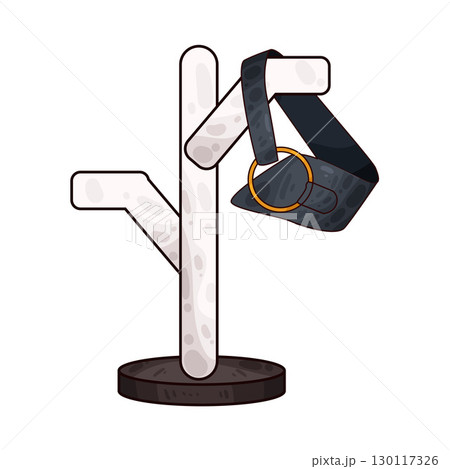 illustration of belt on standing rack 130117326