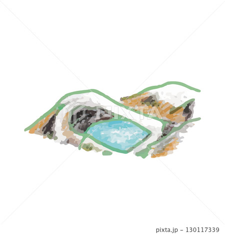 東北のかわいいイラスト蔵王 130117339