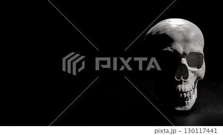 The Skull on Black Background for sci or medical concept 3d Rendering. 130117441