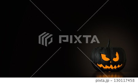 The Black Pumpkin for Halloween orHoliday concept 3d Rendering. 130117458