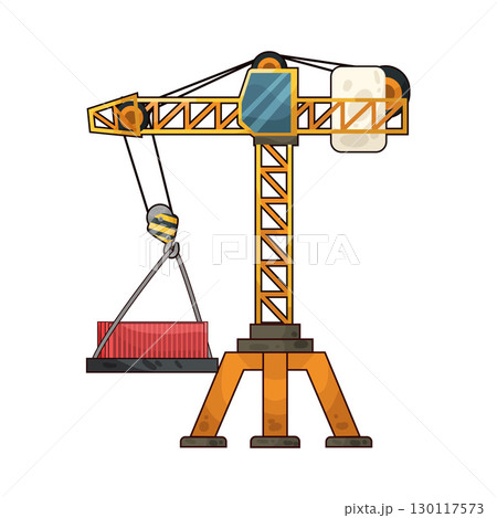 illustration of tower crane 130117573