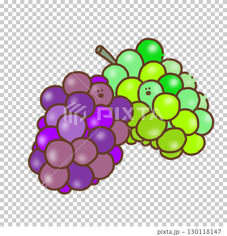 A simple and cute illustration of a smiling grape 130118147