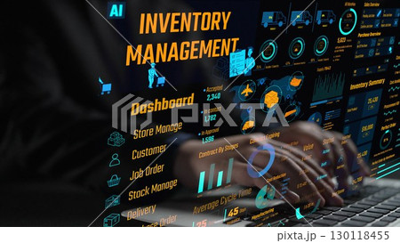 Inventory Management Dashboard with KPI and Supply Chain Overview Thunk 130118455