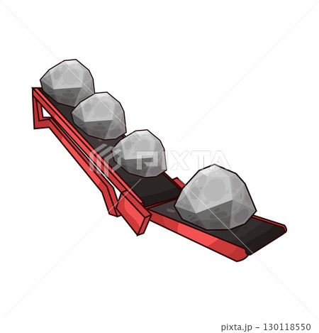 illustration of stones on the conveyor 130118550
